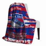 custom new york rangers floral stripes blue white blanket top rated