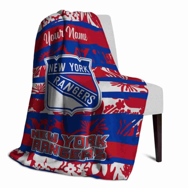 custom new york rangers floral stripes blue white blanket top rated