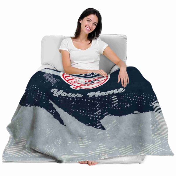 custom new york yankees grunge streaks navy blanket latest model