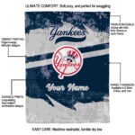 custom new york yankees grunge streaks navy blanket new arrival