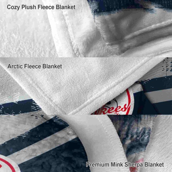 custom new york yankees grunge streaks navy blanket premium grade