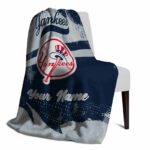 custom new york yankees grunge streaks navy blanket top rated