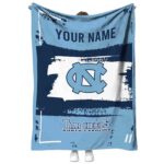 custom north carolina tar heels paint strokes light blue white blanket best selling