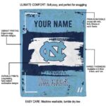 custom north carolina tar heels paint strokes light blue white blanket best selling