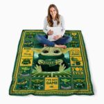 custom north dakota state bison baby yoda green blanket best selling