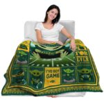 custom north dakota state bison baby yoda green blanket best selling