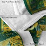 custom north dakota state bison baby yoda green blanket best selling