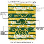 custom north dakota state bison floral stripes green white blanket best selling