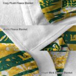 custom north dakota state bison floral stripes green white blanket best selling