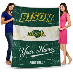 custom north dakota state bison grunge texture green white blanket fashion forward