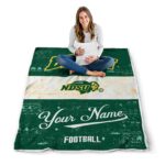 custom north dakota state bison grunge texture green white blanket best selling