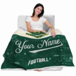 custom north dakota state bison grunge texture green white blanket best selling