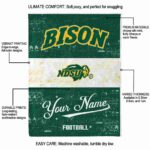 custom north dakota state bison grunge texture green white blanket best selling