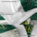 custom north dakota state bison grunge texture green white blanket best selling
