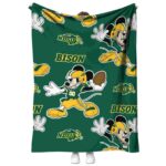 custom north dakota state bison mickey green blanket best selling