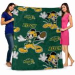 custom north dakota state bison mickey green blanket best selling
