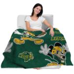 custom north dakota state bison mickey green blanket best selling