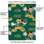 custom north dakota state bison mickey green blanket best selling