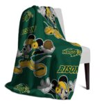 custom north dakota state bison mickey green blanket best selling