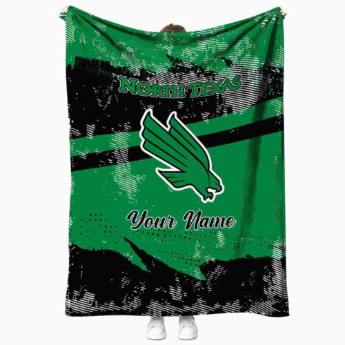 custom north texas mean green grunge streaks green blanket best selling