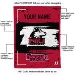 custom northern illinois huskies paint strokes red white blanket new arrival