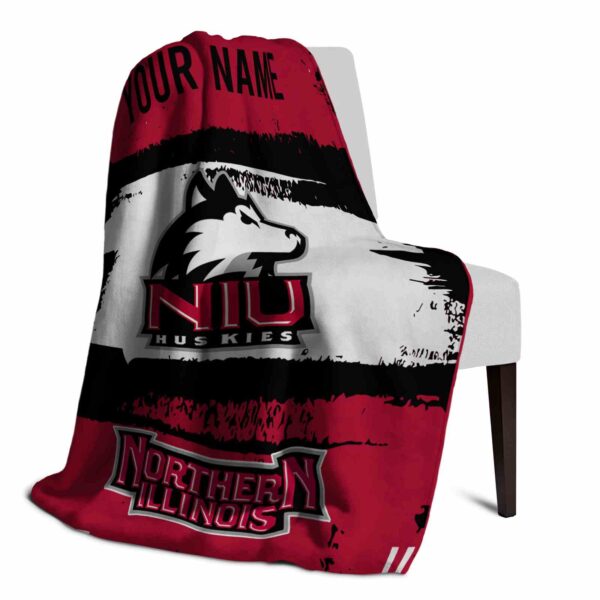 custom northern illinois huskies paint strokes red white blanket top rated