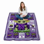 custom northwestern wildcats baby yoda purple blanket high quality