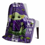 custom northwestern wildcats baby yoda purple blanket top rated