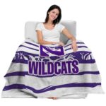 custom northwestern wildcats floral stripes purple white blanket best selling