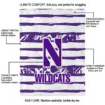 custom northwestern wildcats floral stripes purple white blanket best selling