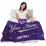 custom northwestern wildcats grunge texture purple white blanket best selling