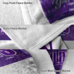 custom northwestern wildcats grunge texture purple white blanket best selling