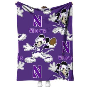 custom northwestern wildcats mickey purple blanket best selling