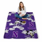 custom northwestern wildcats mickey purple blanket best selling