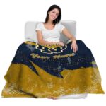custom notre dame fighting irish grunge streaks navy blanket best selling