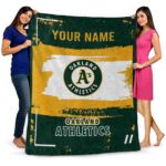 custom oakland athletics paint strokes green white blanket best selling