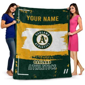 custom oakland athletics paint strokes green white blanket fashion forward