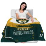 custom oakland athletics paint strokes green white blanket best selling