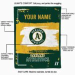 custom oakland athletics paint strokes green white blanket best selling
