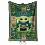 custom ohio bobcats baby yoda green blanket best selling
