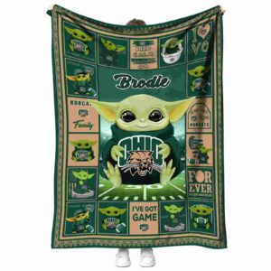 custom ohio bobcats baby yoda green blanket best selling