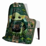 custom ohio bobcats baby yoda green blanket best selling