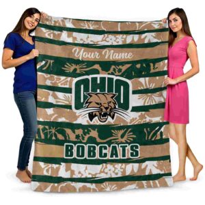custom ohio bobcats floral stripes green white blanket fashion forward