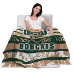 custom ohio bobcats floral stripes green white blanket latest model