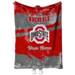 custom ohio state buckeyes grunge streaks scarlet blanket best selling