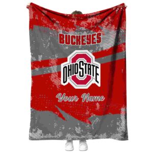 custom ohio state buckeyes grunge streaks scarlet blanket best selling