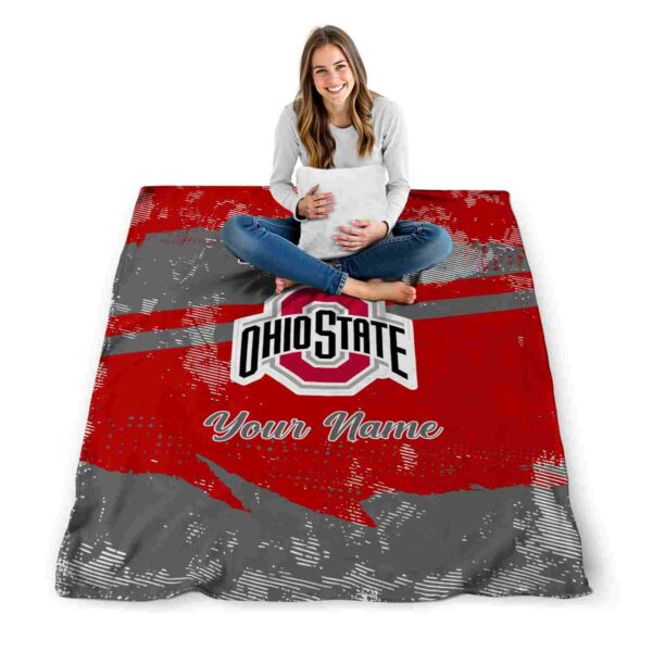 custom ohio state buckeyes grunge streaks scarlet blanket high quality