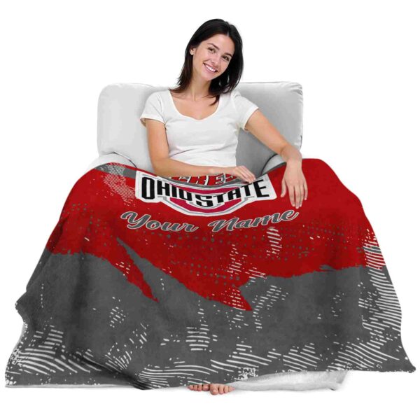 custom ohio state buckeyes grunge streaks scarlet blanket latest model