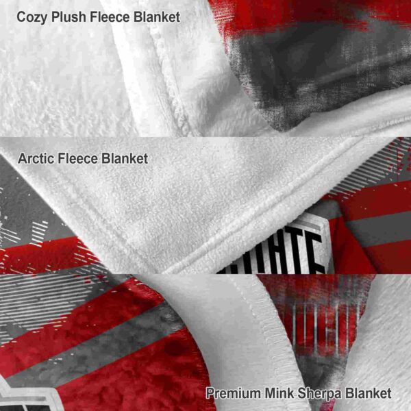 custom ohio state buckeyes grunge streaks scarlet blanket premium grade
