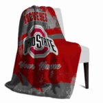 custom ohio state buckeyes grunge streaks scarlet blanket top rated
